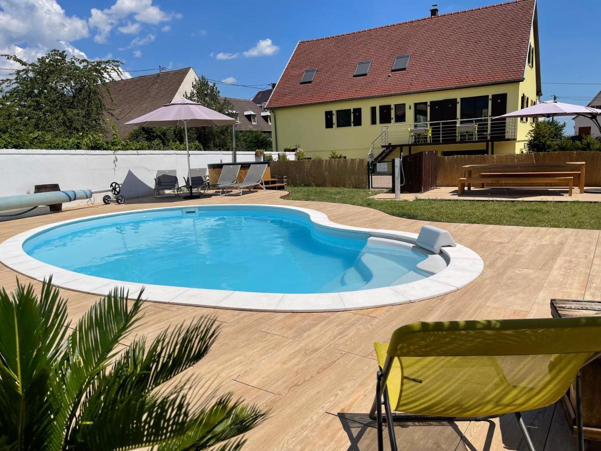 Alsacebnb - Gite 12 Personnes Dans Le Vignoble - Piscine Privee & Spa Ammerschwihr Buitenkant foto